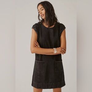 NWT Anthropologie Pilcro Ruffle-Shoulder Utility Mini Dress Size 12